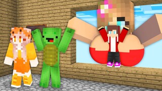 GIRL GIANT Pranked Maizen and Mikey in Minecraft! - Parody Story(JJ TV)