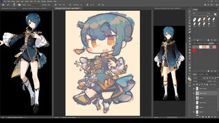 1442 - Xingqiu / Genshin Impact / Blending 4-5