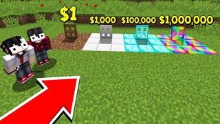 ถ้าเกิด!? บ้านลับใต้ประตู $1เหรียญ VS บ้านลับใต้ประตู $1,000,000เหรียญ - Minecraft คนรวยคนจน