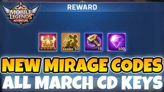NEW Mirage Codes + March CD KEYS  | Mobile Legends Adventure 2022
