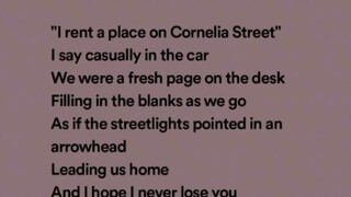 Cornelia Street lyrics From lover album