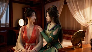 هان لي ليس في المنزل، فتلتقي الأختان مو بيه لينغ وليو يوي سرًا في غرفة نومهما.