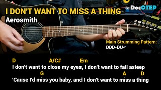 I Don't Want to Miss a Thing - Aerosmith (1998) Easy Guitar Chords Tutorial with Lyrics Part 3 SHORT