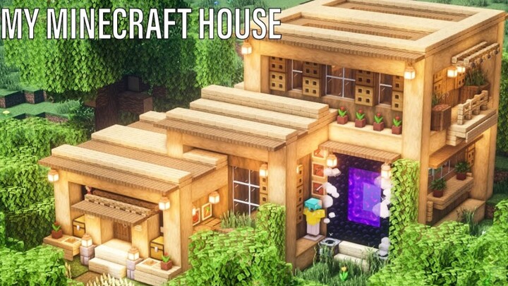 MC MY HOUSE】 penanganan minecraft: cara membangun rumah kayu bertahan hidup yang berfungsi penuh