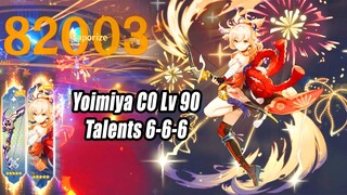 Yoimiya C0 Lv 90 Talents 6-6-6 & Thundering Pulse R1 Damage Showcase - Best DPS Build