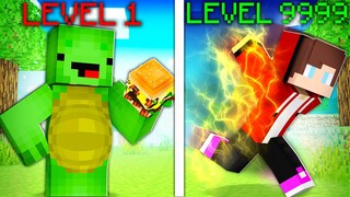 OVERSPEED Speedrunner VS Hunter in Minecraft JJ and Mikey OVERPOWERED Maizen - LVL 1 vs LVL 9999