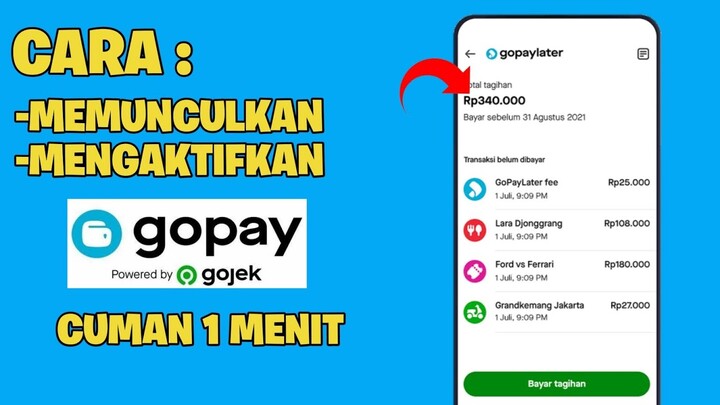 Cara Mengaktifkan Gopay Paylater Di Aplikasi Gojek Terbaru | dan Cara Memunculkanya