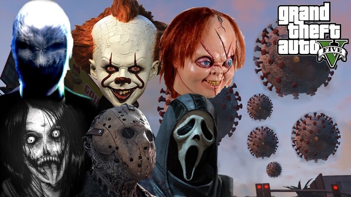 GTA 5 Mod - Jeff The Killer Jason Slenderman Chucky Pennywise Diệt Trừ Virus COVID 19 | Big Bang