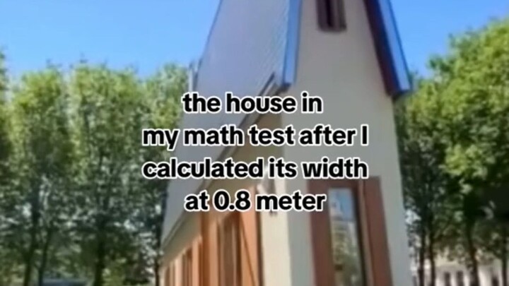 ฉันคำนวณได้ว่าบ้านที่มีความกว้าง 0.8 เมตรจากโจทย์ข้อสอบคณิตศาสตร์: