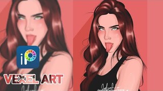 VEXEL ART PROCESS [SPEED-ART] | HAPPY 1.4K SUBSCRIBERS 😇💘 | IBISPAINTX