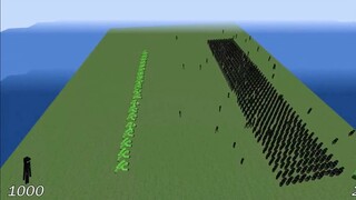 1000 enderman vs 20 creeper đột biến #game