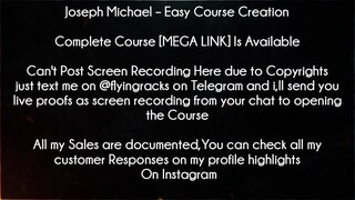 Joseph Michael Course Easy Course Creation  Download