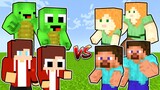 JJ and Mikey Family VS Steve and Alex Family (Minecraft Battle)
