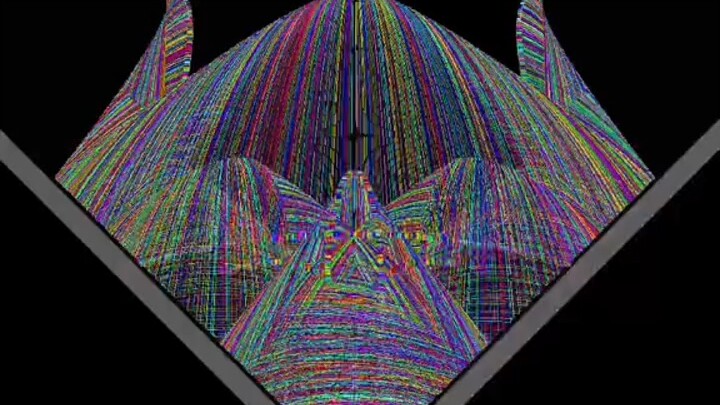 Countless little balls bounce repeatedly until their colors become identical.