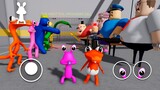 Baby Pink SPEED RUN in 4 Scary Obby: Barry Prison, Rainbow Friends, Siren Cop, Mr.Stinky Detention