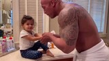 Dwayne Johnson Sings 'You're Welcome' When Washing Hands With Daughter