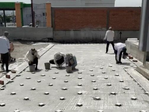 Thi công đá mài ngoài trời