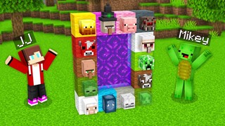 Mikey and JJ Found MULTI MOB PORTAL in Minecraft (Maizen)