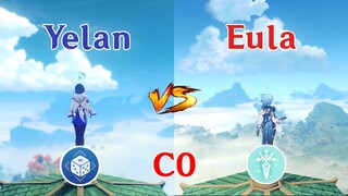 Eula VS Yelan !! Who is the Best C0 DPS ? Gameplay COMPARISON!! | Genshin Impact |