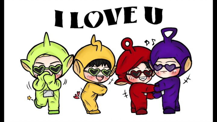 【WINNER】💚💛❤️💜 Let me see which idol actually took the time to cover the Teletubbies video made by Ch