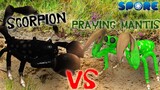 Scorpion vs Praying Mantis | Insect Warzone | SPORE