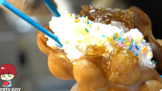 ตลาดกลางคืน Bupyeong Kkangtong วาฟเฟิลไข่ฮองกง ปูซาน สตรีทฟู้ด อาหารริมทางเกาหลี