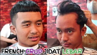 gaya rambut french crop - jidat lebar