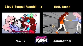 CLOUD Senpai Fangirl | GAME x FNF Animation