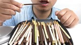 Ăn thanh sô cô la Pocky đông lạnh và dưa hấu đông lạnh