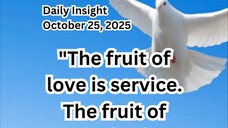 Daily Insight October 25, 2025 #faith #saint #insight
