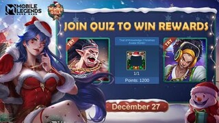 TRIAL OF KNOWLEDGE: CHRISTMAS EDITION NOW AVAILABLE FROM DECEMBER 27 TO JANUARY 11! - MOBILE LEGENDS