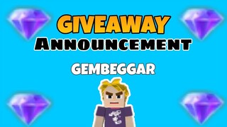 GEMBEGGAR ACCOUNT GIVEAWAY | ANNOUNCEMENT IN SKYBLOCK -BLOCKMAN GO