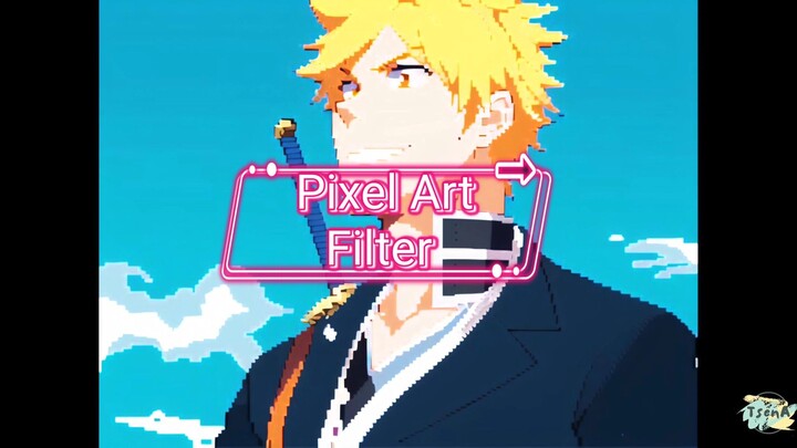 Anime character on Pixel Art style