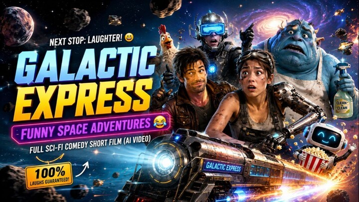 Galactic Express: Funny Space Adventures 😂 | Full Sci-Fi Comedy Short Film (AI Video)