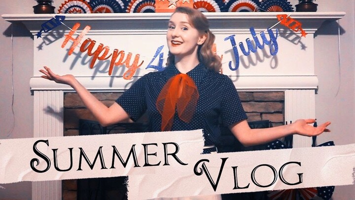 a very vintage summer vlog🌞🌊 exploring a secret garden, swimming, 4th of July party