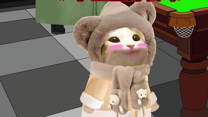 Little Potato Playing Billiards