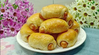 ขนมปังไส้กรอก/ขนมปังแป้งนุ่ม สูตรนวดมือ ไม่ง้อเครื่องนวด
