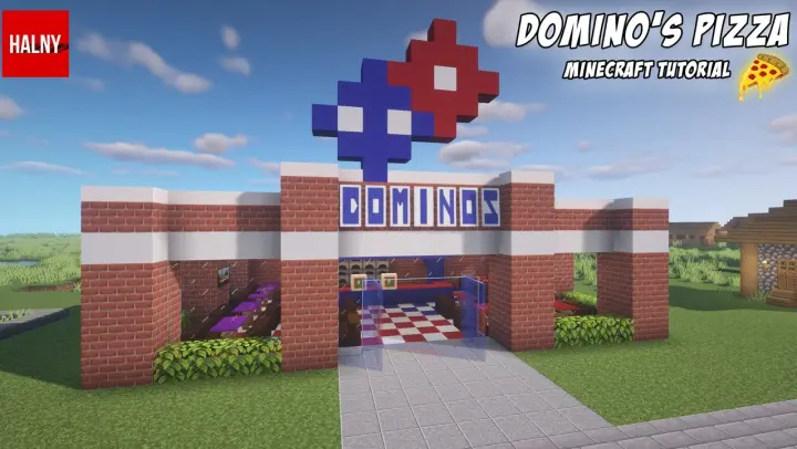 How how to build Dominos Pizza (Restaurant) - Tutorial minecraft
