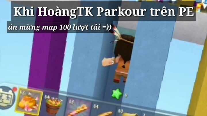 Ăn mừng map 100 lượt tải... thử thách Parkour bằng điện thoại trong Mini World
