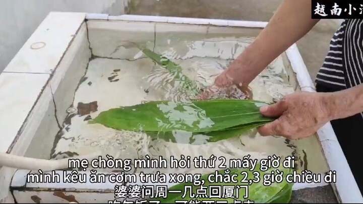 TẾT ĐOAN NGỌ MẸ CHỒNG TRUNG QUỐC DẠY CÔ DÂU VIỆT GÓI BÁNH Ú TRO_ 中国婆婆教