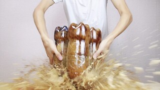 将四个大桶可乐做成火箭，放入曼妥思，会起飞吗？