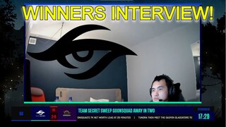 Team Secret vs Goon Squad - WINNERS INTERVIEW! - ICEICEICE- DPC WEU Tour 3 - DreamLeague DIvision 1