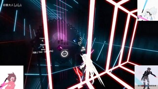 (เกม Beat Saber) ใช้เสียงตามสายออกกำลังกายมาประกอบเกม Beat Saber