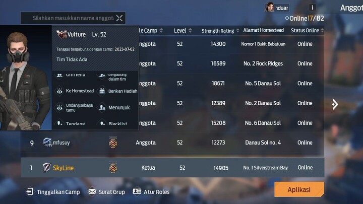 cara ganti role ketua kamp di undawn