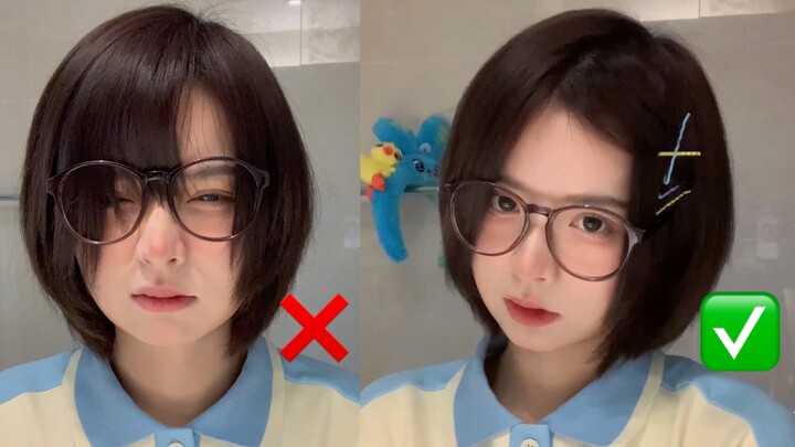 Eyeglasses Girl's Bangs Rescue Plan! 3 Hairclip Bang Styles | Solving the Awkward Bangs Phase