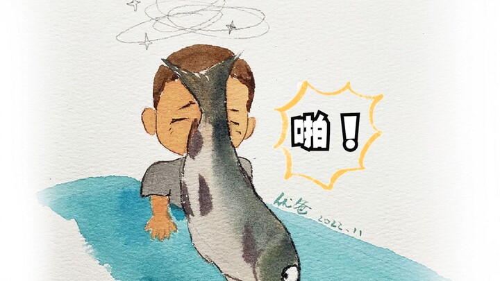 ไม่คิดเลยว่าตบแรกในชีวิตจะโดนปลาตบ ปลา: เขามาเขี่ยฉัน