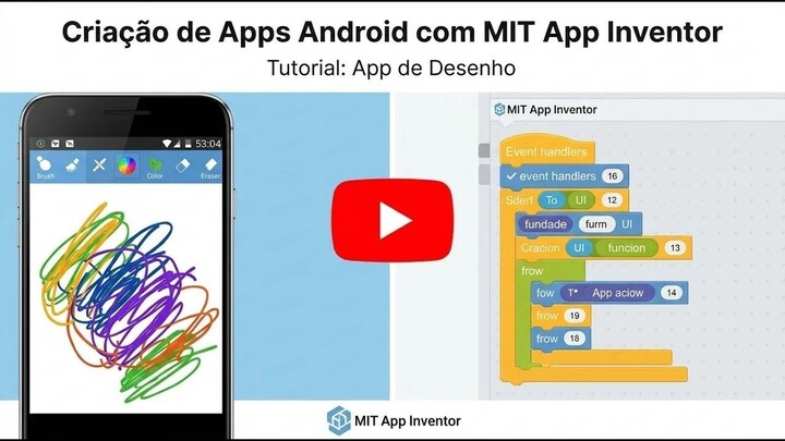 Como Criar APPS ANDROID Grátis - MIT App Inventor Tutorial (App de Desenho do Zero)