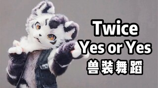 炸裂了！！兽人翻跳Twice！！Yes or Yes 差点开线了【银碳】【兽装舞蹈】