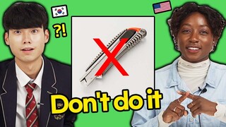 Things that should never be done in US VS Korea : AMERICAN & KOREAN TEEN REACTION