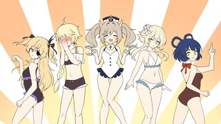 [ เก็นชินอิมแพกต์ 全員向] การแข่งขันชุดว่ายน้ำสาวสวย
